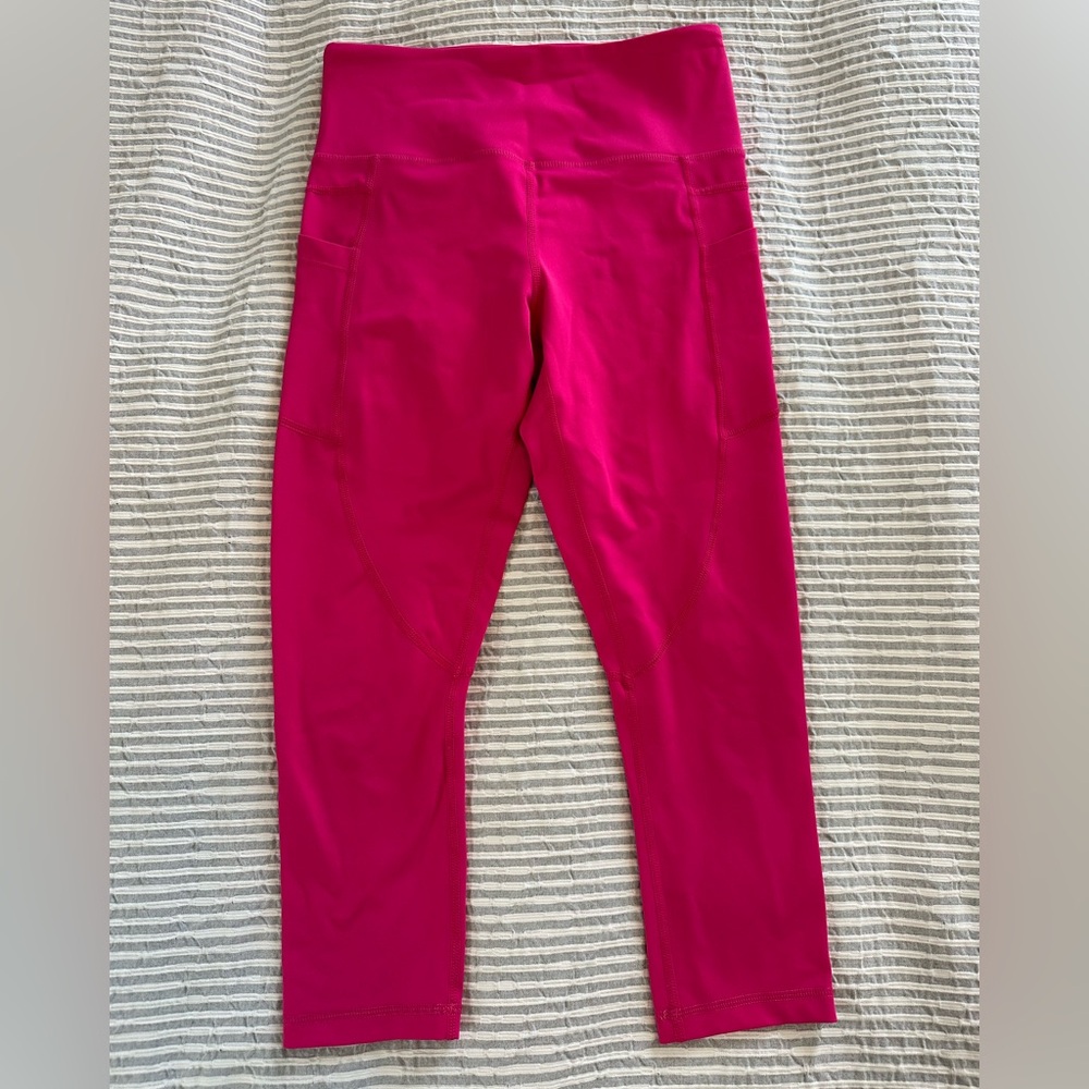 Zyia Active Pink Pocket Light n Tight Hi-Rise Capri 20”
